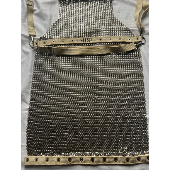 RARE VINTAGE CHAIN MAIL BUTCHER MEAT CUTTER APRON STEAM PUNK AUTHENTIC WW1 - Picture 7 of 13